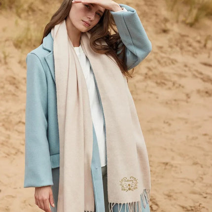 Custom Embroidered Scarf, Personalised Name Woven Scarves, Classic Comfy Colors Oversized Scarves, Winter Long Scarf, Birthday Gift For Her