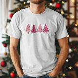 Christmas Pink Tree T-Shirt, Merry Christmas Printed Shirts, Xmas Trees Matching Shirts for Womens, Christmas Holidays Tops, Christmas Gifts