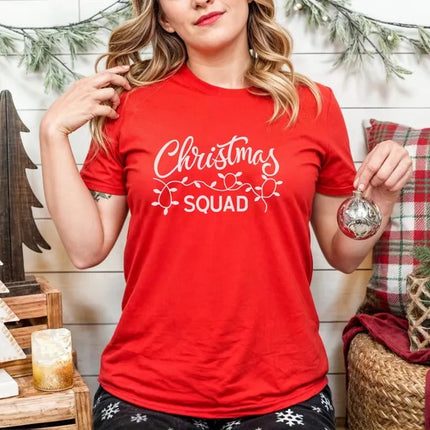 Christmas Squad Lights Printed Shirt, Merry Christmas Family Matching T-Shirts, Christmas Holidays Adults & Kids Shirt, Xmas Eve Party Tees