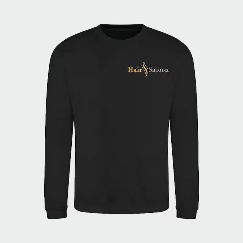 Personalised Embroidered Text Sweatshirt, Custom Text and Logo Monogrammed Sweatshirt, Any Company Designs Workwear Jumpers, Customised Tops