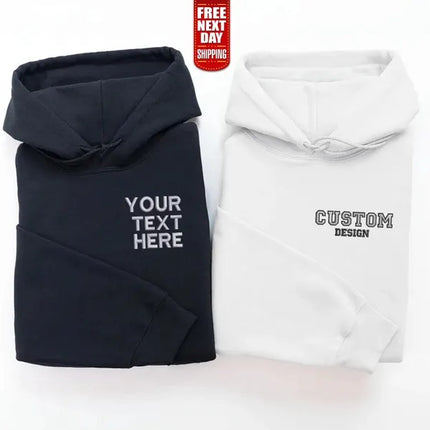 Custom Embroidered Text/Logo Hoodie, Personalised Company Logo Monogram Hoodie, Your Designs Here Workwear Hoodies, Your Own Business Hoodie