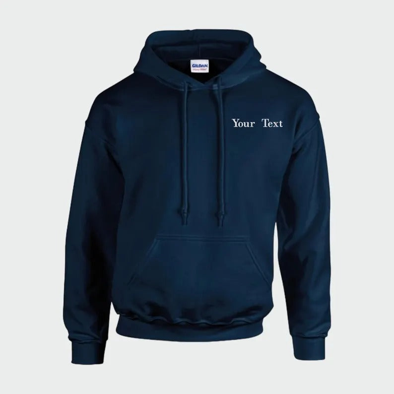 Custom Embroidered Text/Logo Hoodie, Personalised Company Logo Monogram Hoodie, Your Designs Here Workwear Hoodies, Your Own Business Hoodie