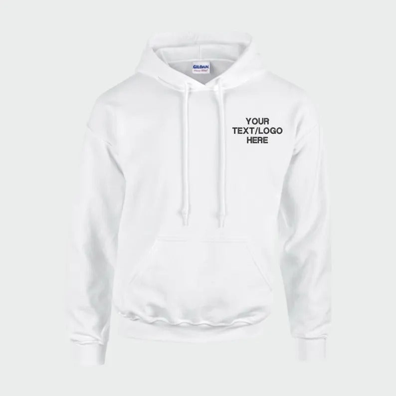 Custom Embroidered Text/Logo Hoodie, Personalised Company Logo Monogram Hoodie, Your Designs Here Workwear Hoodies, Your Own Business Hoodie