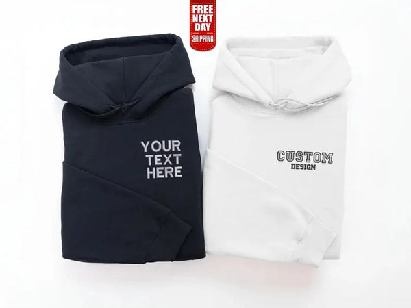 Custom Embroidered Text/Logo Hoodie, Personalised Company Logo Monogram Hoodie, Your Designs Here Workwear Hoodies, Your Own Business Hoodie