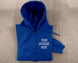 Embroidered Text/Logo Zip up Hoodie, Personalised Business Design Jumpers, Custom Team Logo Full Zip Hoody, Customised Comfy Adults Hoodie