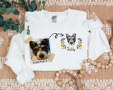 Custom Embroidered Dog Face Sweatshirt, Pet Portrait from Photo Jumper with Name, Personalised Pet Lover Sweatshirt, Memorial Christmas Gift