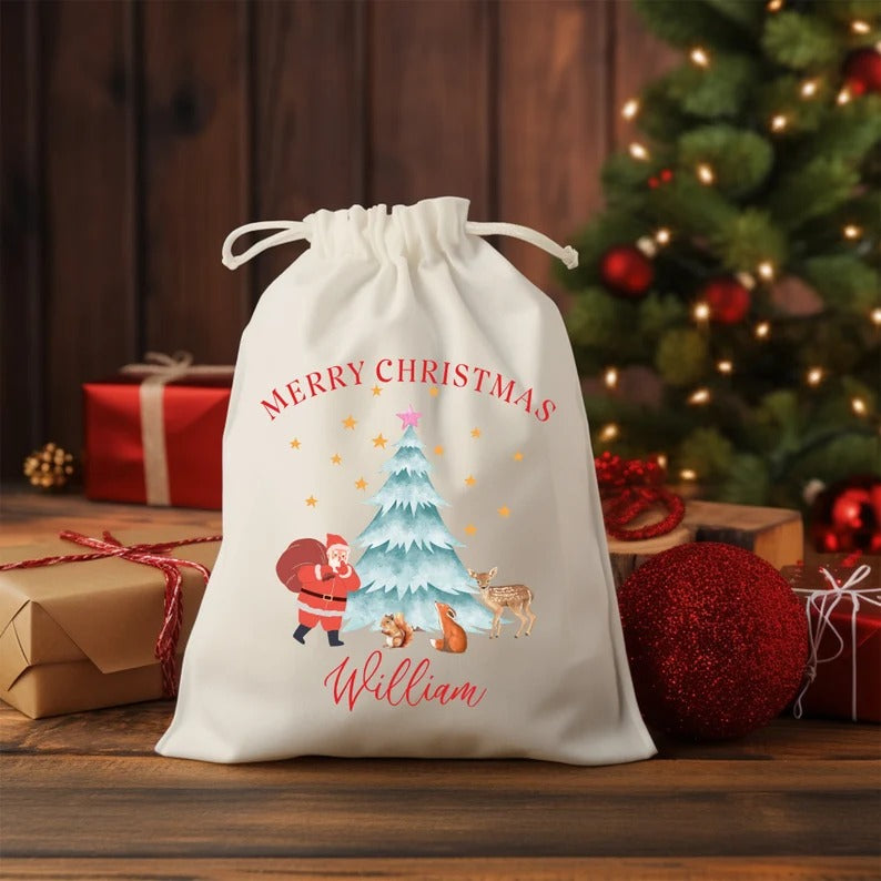 Personalised Santa Sack, Christmas Present Kids Sack Bags, Merry Christmas Santa Sacks, Baby's First Christmas Gift, Christmas Kids Presents