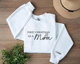 First Christmas as a Mom Sweatshirt, Mom First Christmas Embroidered Sweatshirt, Custom Name New Baby Announcement Jumper, Christmas Gifts