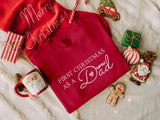 Dad First Christmas Embroidered Sweatshirt, 1st Christmas As A Dad Sweatshirt, Personalised Future Dad Xmas Jumper, Xmas Gift for New Dad