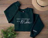 First Christmas as a Mom Sweatshirt, Mom First Christmas Embroidered Sweatshirt, Custom Name New Baby Announcement Jumper, Christmas Gifts