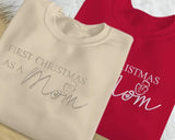 First Christmas as a Mom Sweatshirt, Mom First Christmas Embroidered Sweatshirt, Custom Name New Baby Announcement Jumper, Christmas Gifts