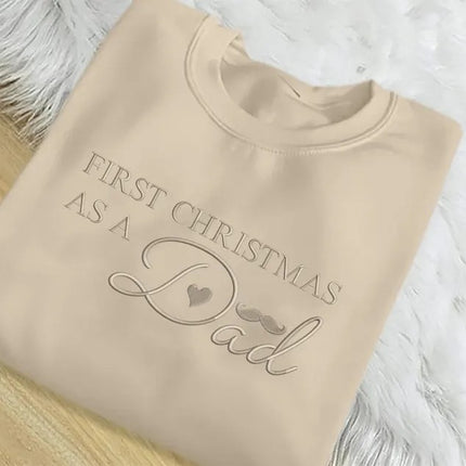 Dad First Christmas Embroidered Sweatshirt, 1st Christmas As A Dad Sweatshirt, Personalised Future Dad Xmas Jumper, Xmas Gift for New Dad