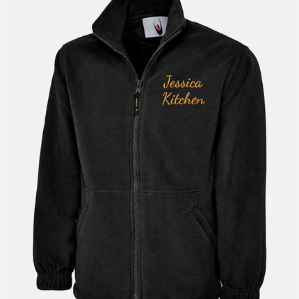 Personalized Embroidery Fleece Jackets, Customised Text & Logo Zip-Up Jackets