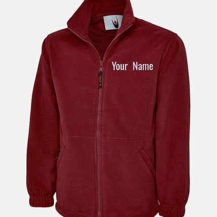 Personalized Embroidery Fleece Jackets, Customised Text & Logo Zip-Up Jackets