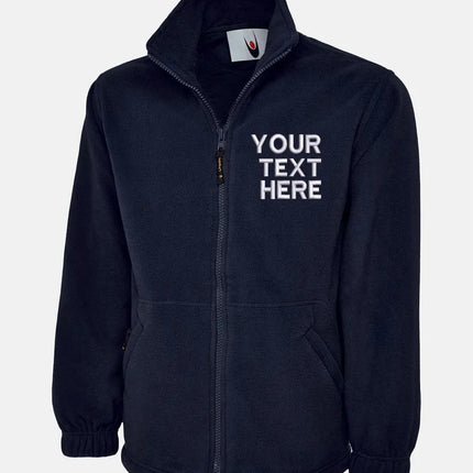 Personalized Embroidery Fleece Jackets, Customised Text & Logo Zip-Up Jackets