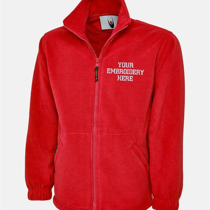 Personalized Embroidery Fleece Jackets, Customised Text & Logo Zip-Up Jackets