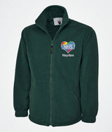 Embroidered Nurse NHS Fleece Jackets, Rainbow Heart Monogrammed Nurse Jackets, Personalised Name Medical Staff Uniforms