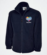 Embroidered Nurse NHS Fleece Jackets, Rainbow Heart Monogrammed Nurse Jackets, Personalised Name Medical Staff Uniforms