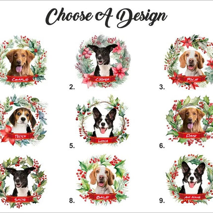 Custom Pet Photo Christmas Sweatshirt, Dog Photo & Name Ugly Xmas Sweatshirt, Christmas Wreath Printed Jumpers, Christmas Pet Lovers Gift