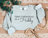 First Christmas as a Hubby Sweatshirt, Embroidered Christmas Husband Sweatshirt, Just Married Xmas Jumper for Hubby, Christmas Gift for Him