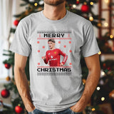 Manchester Garnacho Christmas Shirt, Garnacho Footballer Xmas Ugly TShirt, Christmas Football Lovers Printed Tops, Xmas Holiday Gift for Him