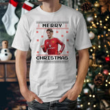 Manchester Garnacho Christmas Shirt, Garnacho Footballer Xmas Ugly TShirt, Christmas Football Lovers Printed Tops, Xmas Holiday Gift for Him