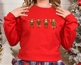 Family Photo Elf Christmas Sweatshirt, Personalised Dancing Elf Printed Sweatshirt, Xmas Elf Party Family Matching Top, Funny Christmas Gift