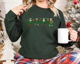 Family Photo Elf Christmas Sweatshirt, Personalised Dancing Elf Printed Sweatshirt, Xmas Elf Party Family Matching Top, Funny Christmas Gift