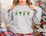 Family Photo Elf Christmas Sweatshirt, Personalised Dancing Elf Printed Sweatshirt, Xmas Elf Party Family Matching Top, Funny Christmas Gift