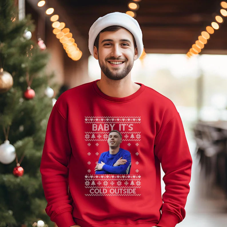 Baby Its Cold Outside Christmas Jumper, Ugly Christmas Cole Palmer Printed Sweatshirt, Funny Cold Palmer Blue Sweater, Football Lovers Tops