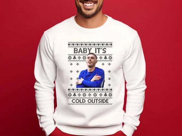 Baby Its Cold Outside Christmas Jumper, Ugly Christmas Cole Palmer Printed Sweatshirt, Funny Cold Palmer Blue Sweater, Football Lovers Tops