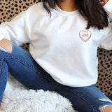 Custom Candy Heart Embroidered Jumper, Valentines Day Couple Matching Sweatshirt, Personalised Name/Text Sweatshirt, Valentines Gift for Her