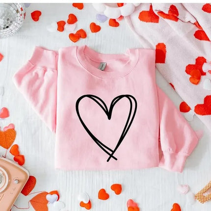 Valentines Day Heart Sweatshirt, Valentines Heart Printed Sweatshirt for Women, Teachers Valentines Day Love Heart Jumper, Valentines Gifts