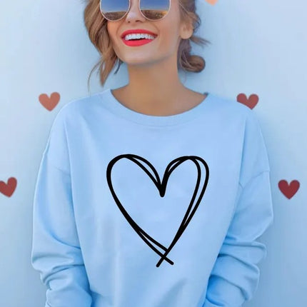 Valentines Day Heart Sweatshirt, Valentines Heart Printed Sweatshirt for Women, Teachers Valentines Day Love Heart Jumper, Valentines Gifts