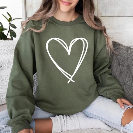 Valentines Day Heart Sweatshirt, Valentines Heart Printed Sweatshirt for Women, Teachers Valentines Day Love Heart Jumper, Valentines Gifts