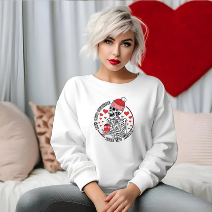 It's Cold Outside Like My Heart Sweatshirt, Funny Skeleton Valentines Day Sweater
