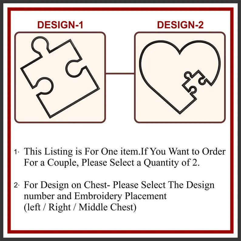 Valentine Matching Hoodies for Couples, Embroidered You Complete Me Heart Puzzle Hoodies, Valentine Jumpers for Him & Her, Valentine's Gifts