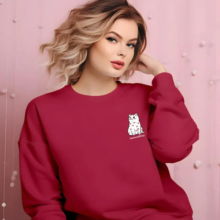Cute Cat Valentine Sweatshirt, Cat Lover Meowentine Crewneck Sweater, Gifts for Her
