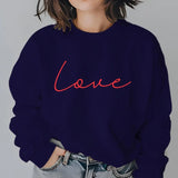 Valentine Love Sweatshirt, Love Printed Sweater for women, Couple Matching Valentines Day Jumper, Memorial Valentine Day Gift for Girlfriend