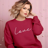 Valentine Love Sweatshirt, Love Printed Sweater for women, Couple Matching Valentines Day Jumper, Memorial Valentine Day Gift for Girlfriend