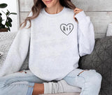 Personalised Initial Heart Valentine Sweatshirt, Couple Matching Valentines Day Jumper, Letter Printed Sweater for Women, Valentines Gifts