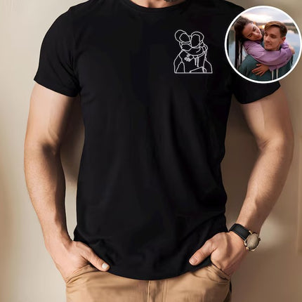 Personalised Couple Photo Portrait Shirt, Custom Photo Printed Portrait Shirt, Valentines Day Matching Tops for His & Hers, Anniversary Gift