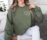 Personalised Initial Heart Valentine Sweatshirt, Couple Matching Valentines Day Jumper, Letter Printed Sweater for Women, Valentines Gifts