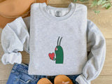 Plankton Heart Embroidered Sweatshirt, Funny Love Valentine Sweatshirt, Cute Plankton Crewneck Jumper, Gift for Him, Valentines Day Gifts