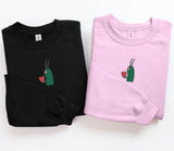 Plankton Heart Embroidered Sweatshirt, Funny Love Valentine Sweatshirt, Cute Plankton Crewneck Jumper, Gift for Him, Valentines Day Gifts