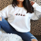 Valentines Black Cats Sweatshirt, Cats with Love Hearts Embroidered Jumpers, Cat Lovers Valentines Day Sweater, Valentines Day Gift for Her