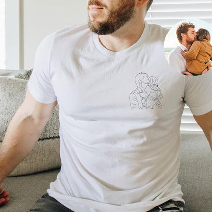 Personalised Couple Photo Portrait Shirt, Custom Photo Printed Portrait Shirt, Valentines Day Matching Tops for His & Hers, Anniversary Gift