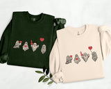 Valentines Day Ghost Sweatshirt Embroidered Ghosts with Hearts Jumper, Spooky Valentines Sweater, Be my Boo Tops, Funny Valentines Day Gifts