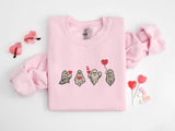 Valentines Day Ghost Sweatshirt Embroidered Ghosts with Hearts Jumper, Spooky Valentines Sweater, Be my Boo Tops, Funny Valentines Day Gifts