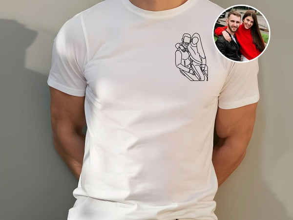 Personalised Couple Photo Portrait Shirt, Custom Photo Printed Portrait Shirt, Valentines Day Matching Tops for His & Hers, Anniversary Gift